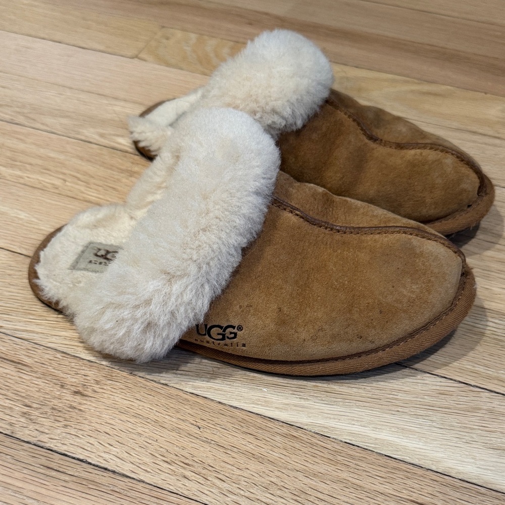 UGG Tan Shearling Slip-Ons